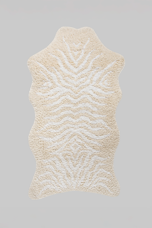 ALFOMBRA DE BAÑO MOUNTAIN ZEBRA WHITE/NATURAL