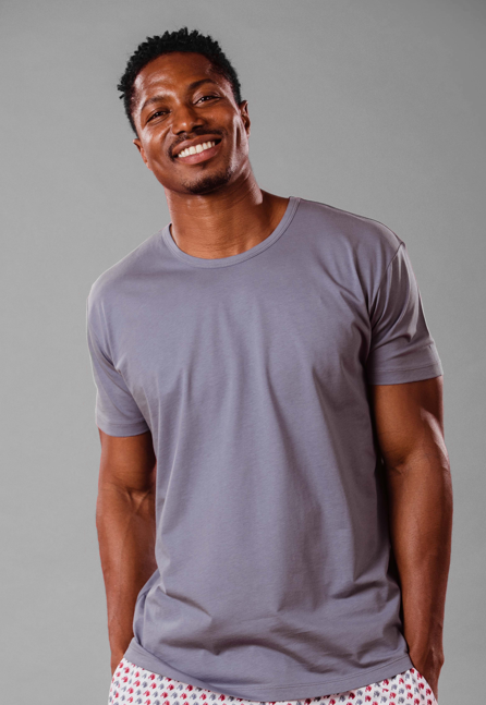 Polo Piero manga corta gris 100% algodón pima premium