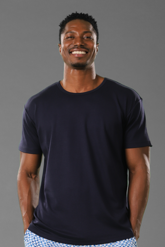 Polo Piero manga corta azul 100% algodón pima premium