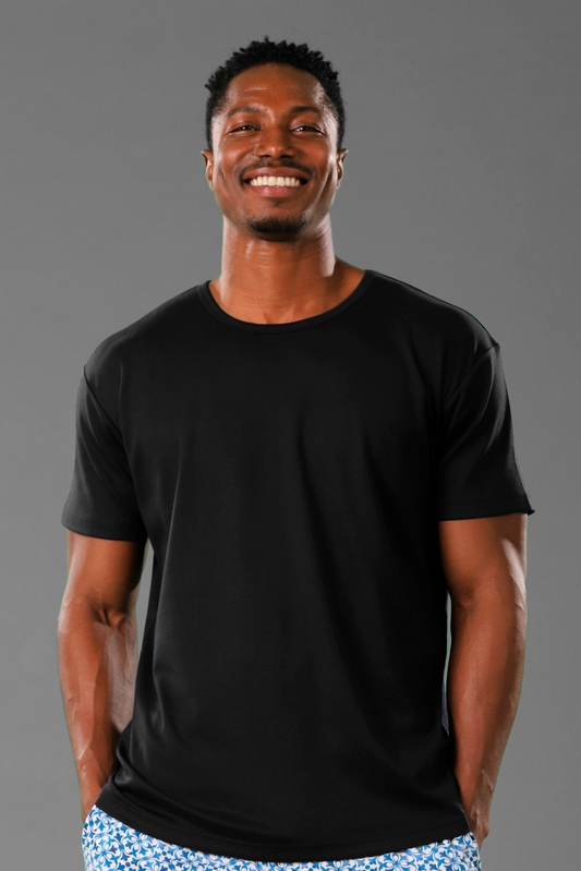 Polo Piero manga corta negro 100% algodón pima premium