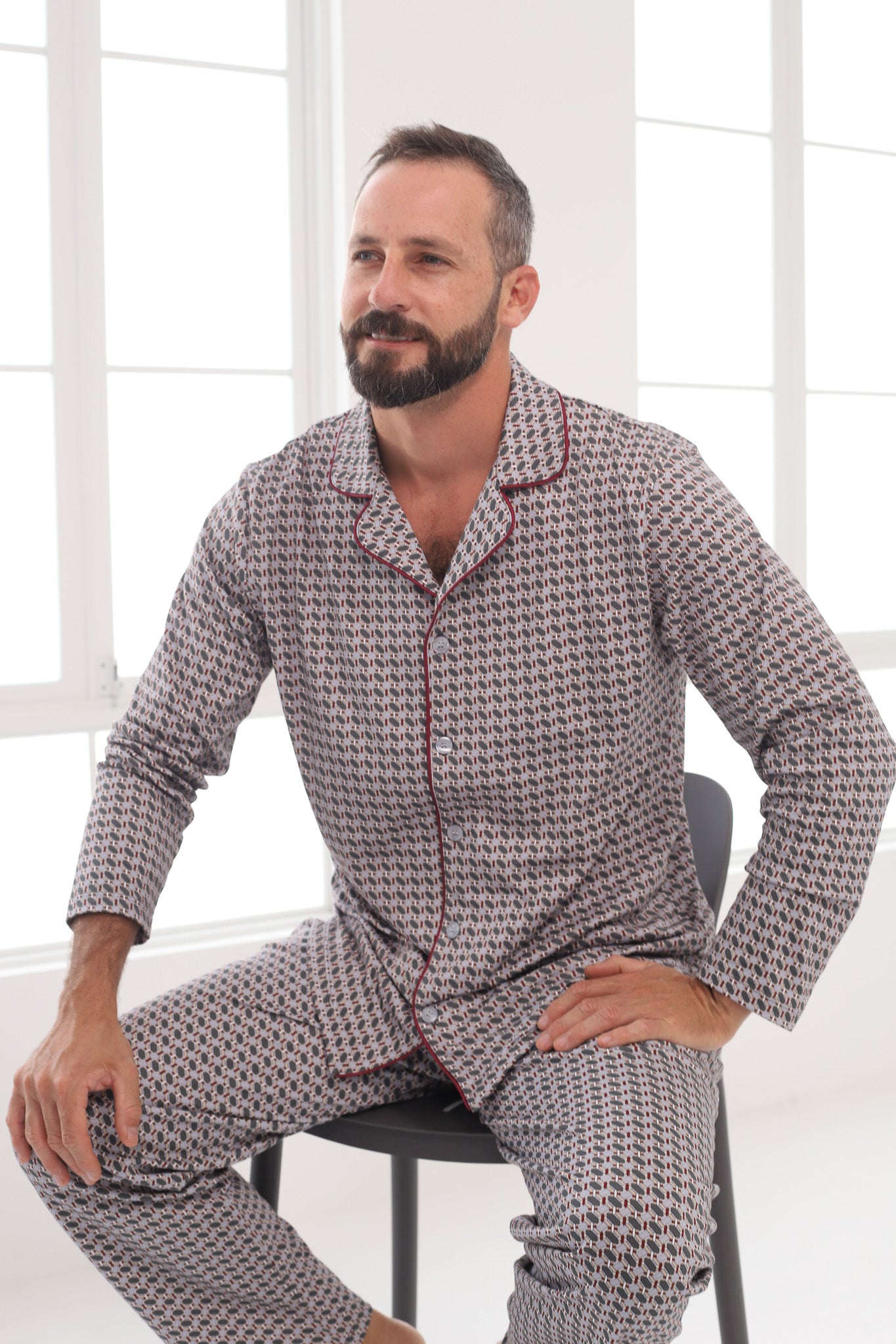 Pijama Doménico Pantalón 100% algodón Premium - Mosaico Grey