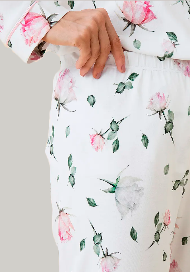 Pijama Monalisa Pantalón 100% algodón Premium - Romantic Roses Collection