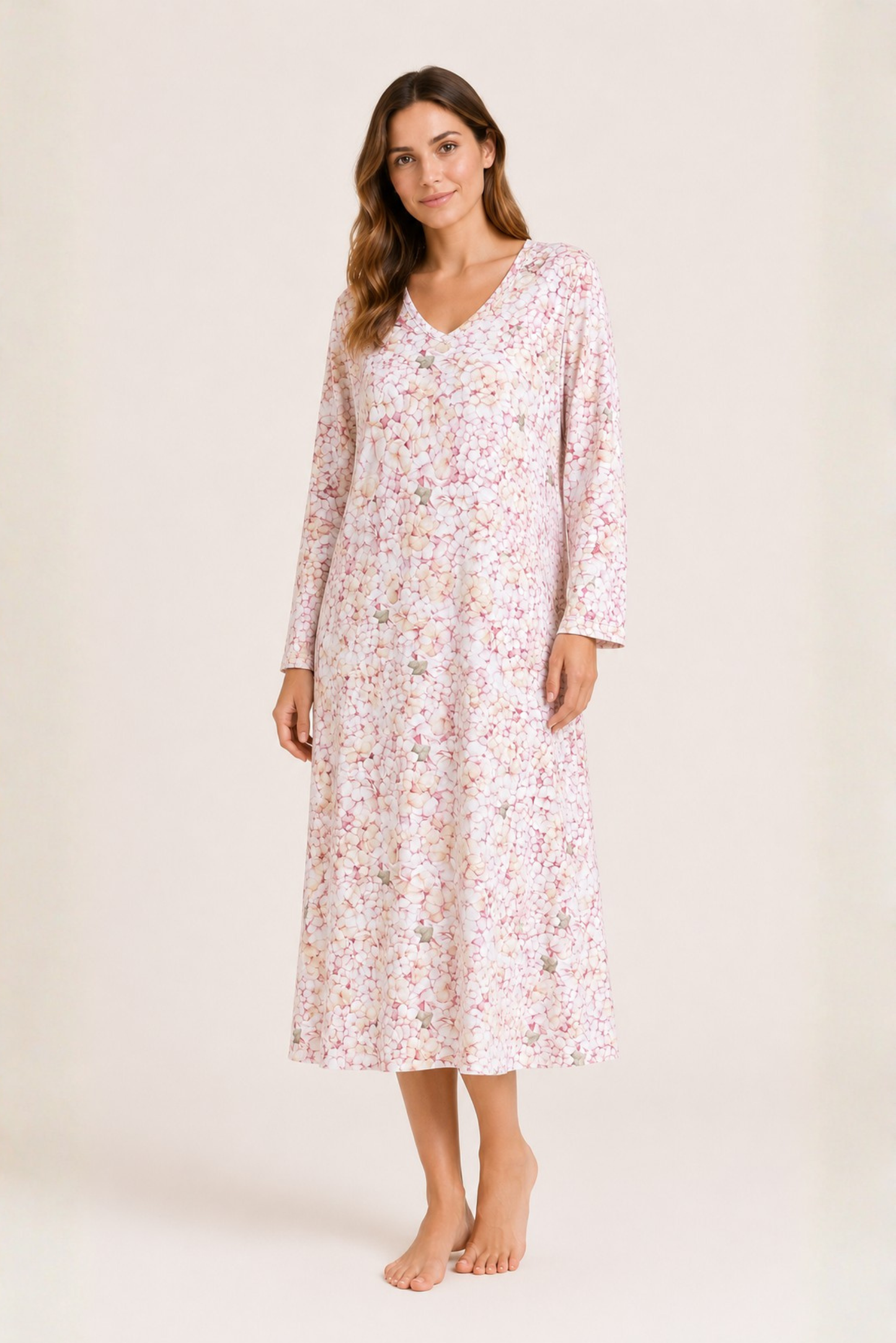 Camisón Elle Largo 100% algodón Premium - Hortensia Collection