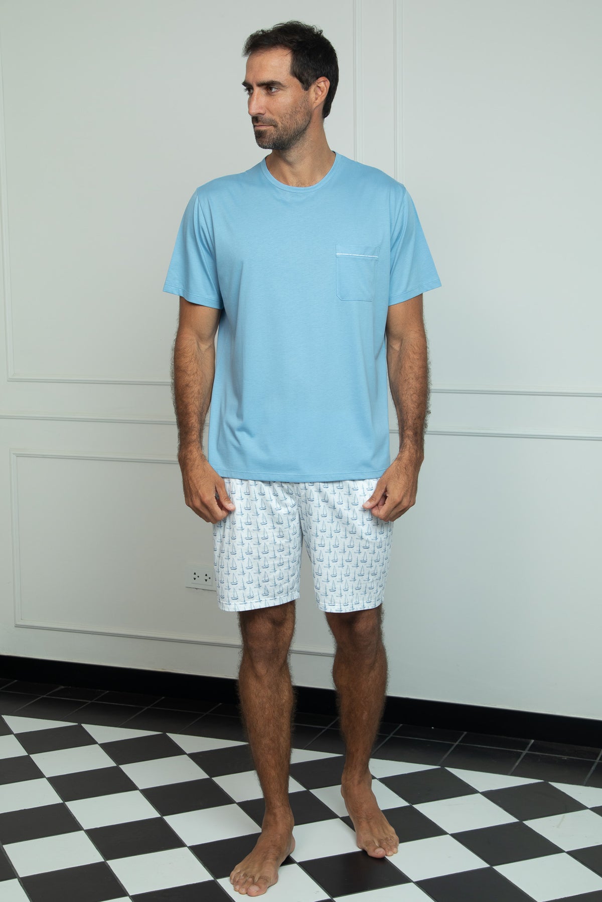 Pijama Piero Short 100% algodón Premium - Barca Vela Collection