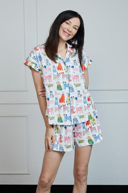 Pijama Claire Short 100% algodón Premium - Peludos Collection