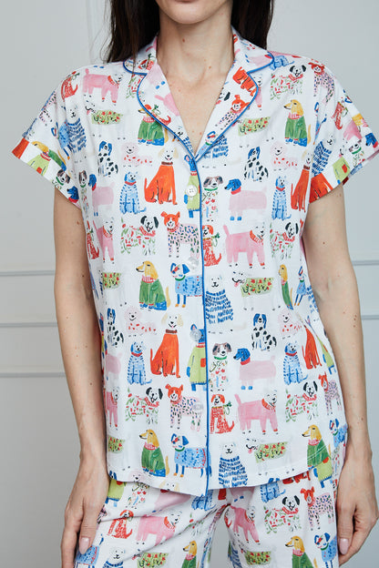 Pijama Claire Short 100% algodón Premium - Peludos Collection