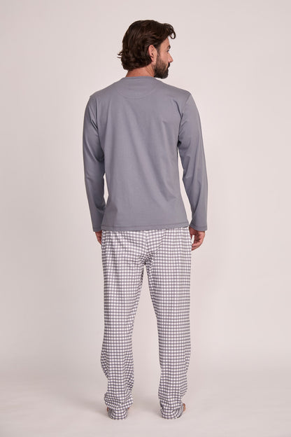 Pijama Guido Pantalón 100% algodón Premium - Mini Vichy Gris Colletion