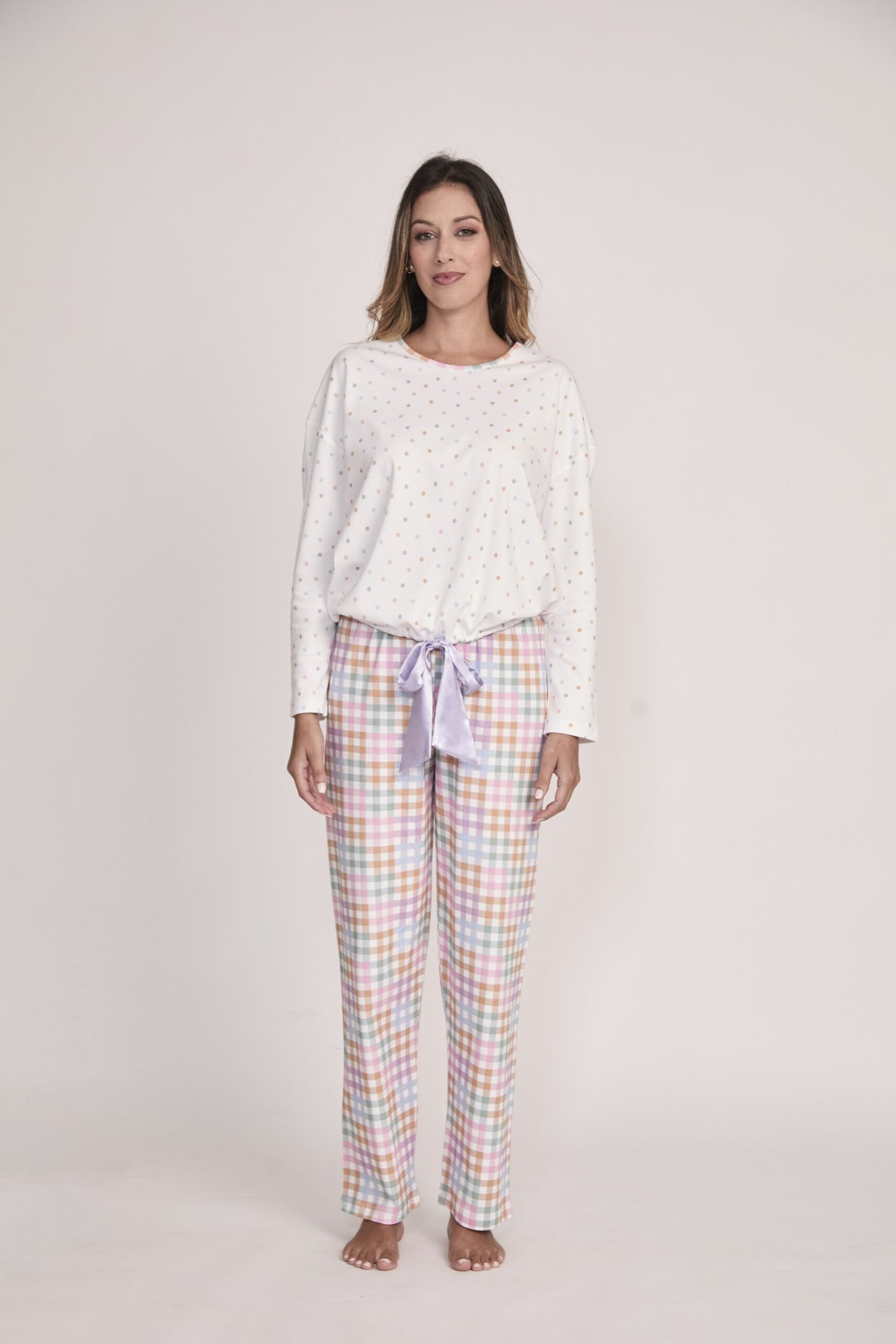 Pijama Cozy Pantalón 100% algodón Premium - Happy Vichy Collection