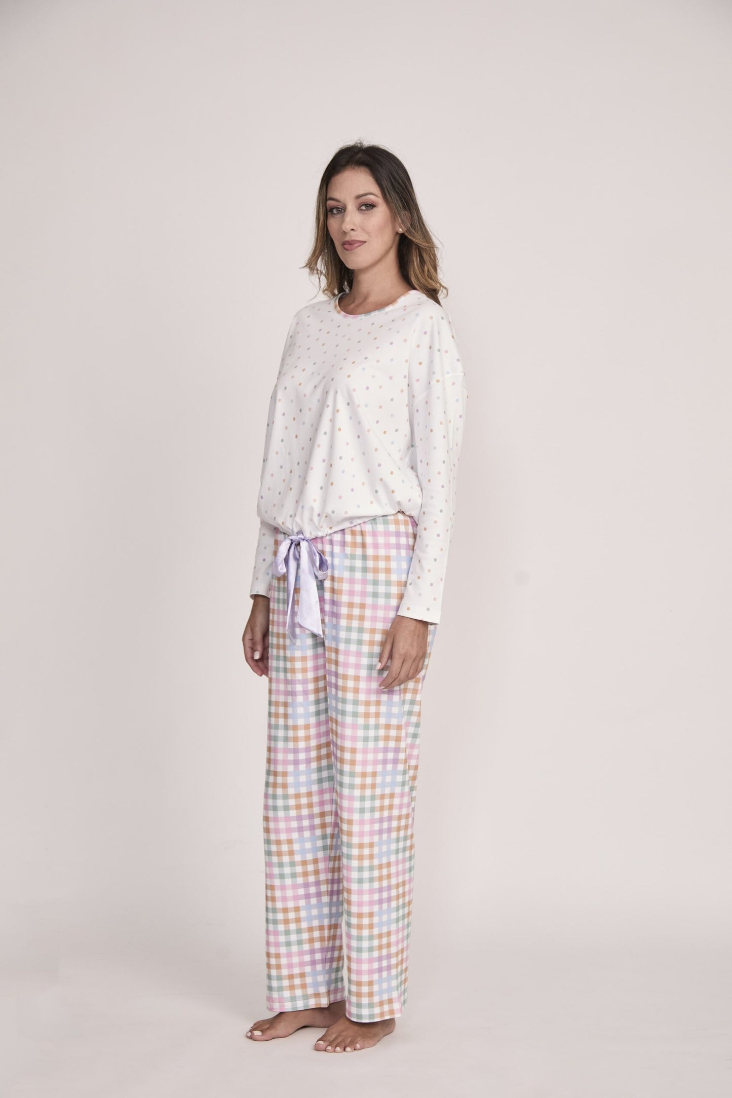 Pijama Cozy Pantalón 100% algodón Premium - Happy Vichy Collection