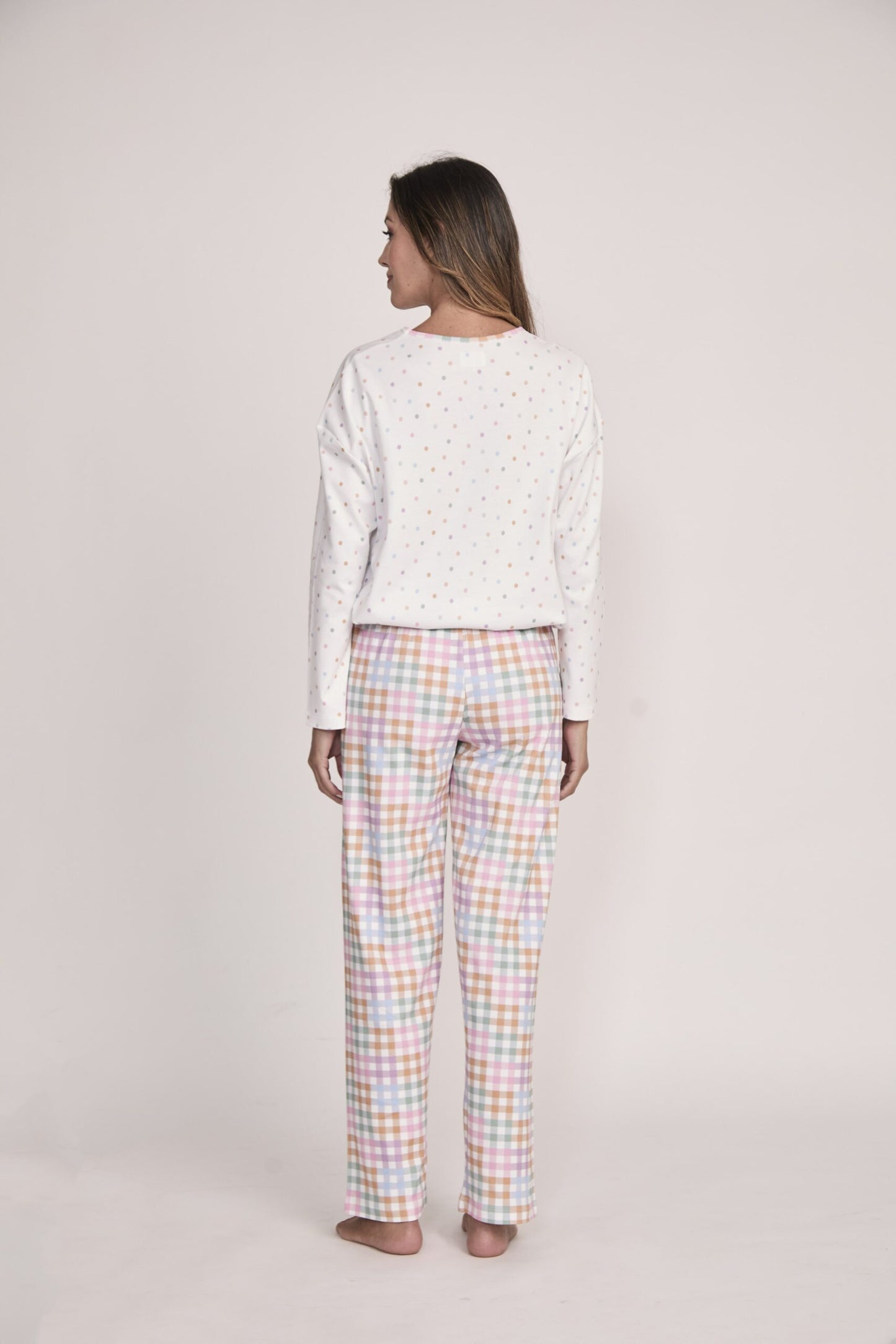 Pijama Cozy Pantalón 100% algodón Premium - Happy Vichy Collection