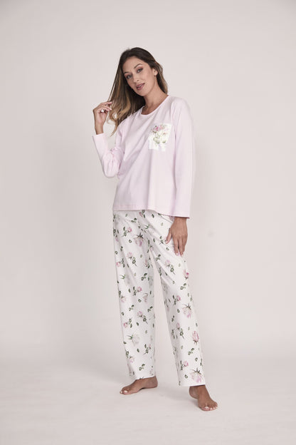 Pijama Mariana Pantalón 100% algodón Premium - Romantic Roses Collection