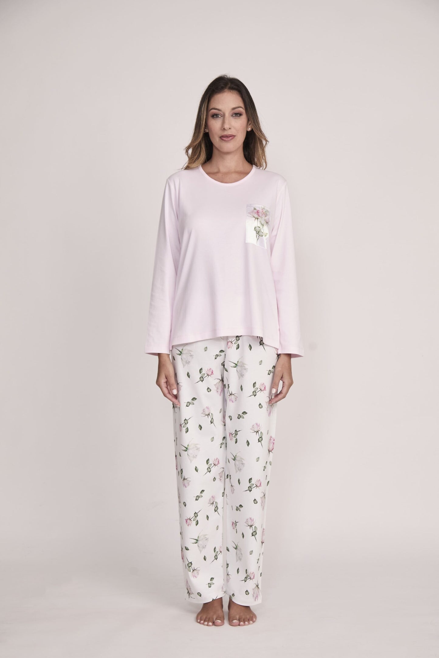 Pijama Mariana Pantalón 100% algodón Premium - Romantic Roses Collection