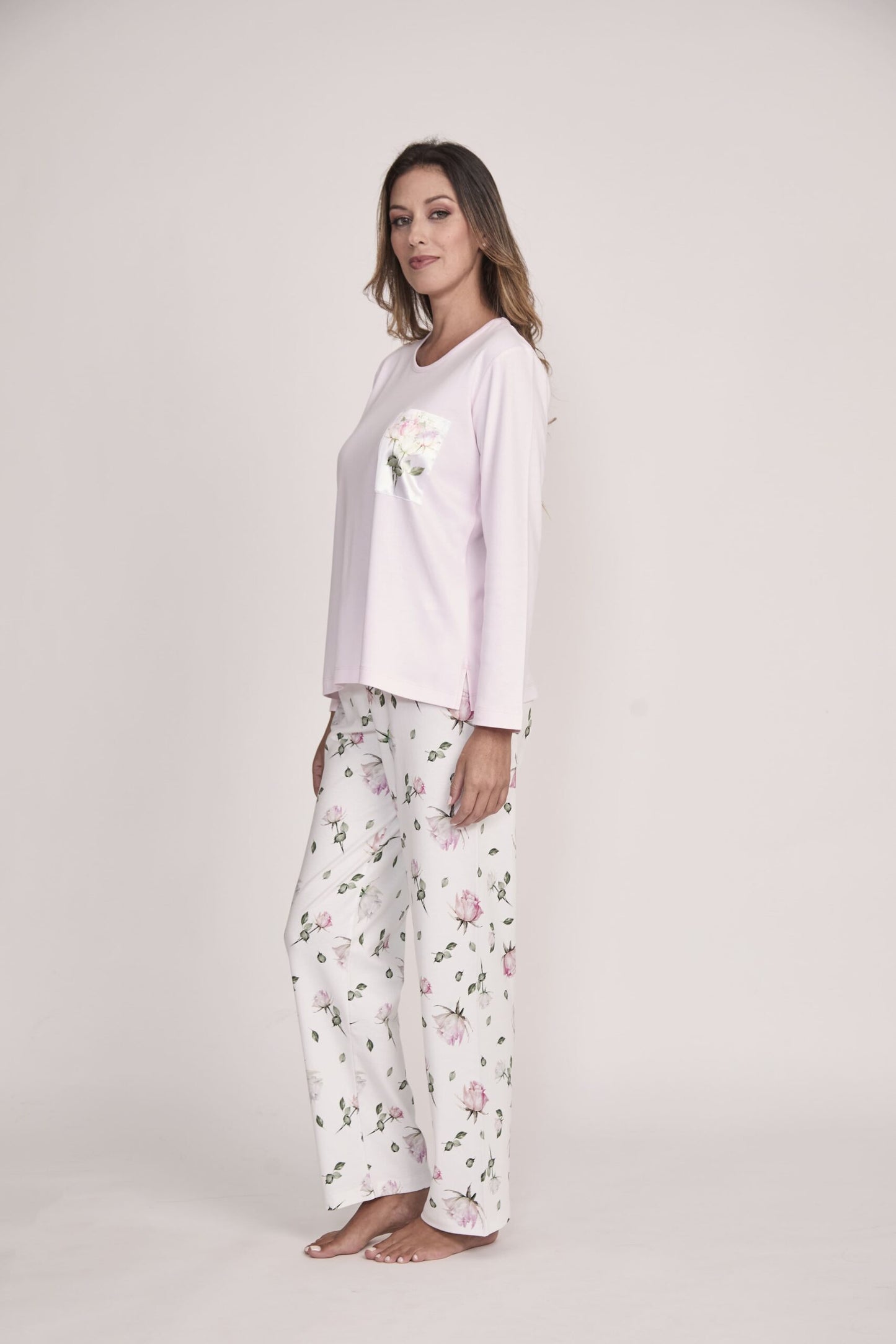 Pijama Mariana Pantalón 100% algodón Premium - Romantic Roses Collection