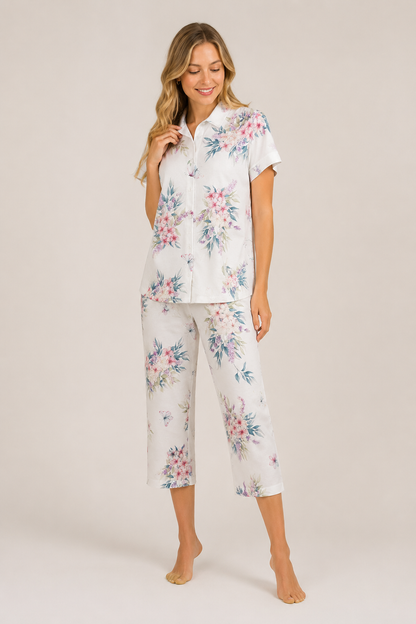 Pijama Diana Culotte 100% algodón Premium - Provence Collection