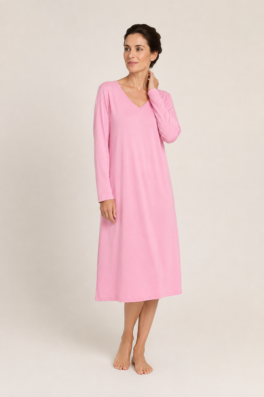 Camisón Elle Largo 100% algodón Premium - Links Pink Collection