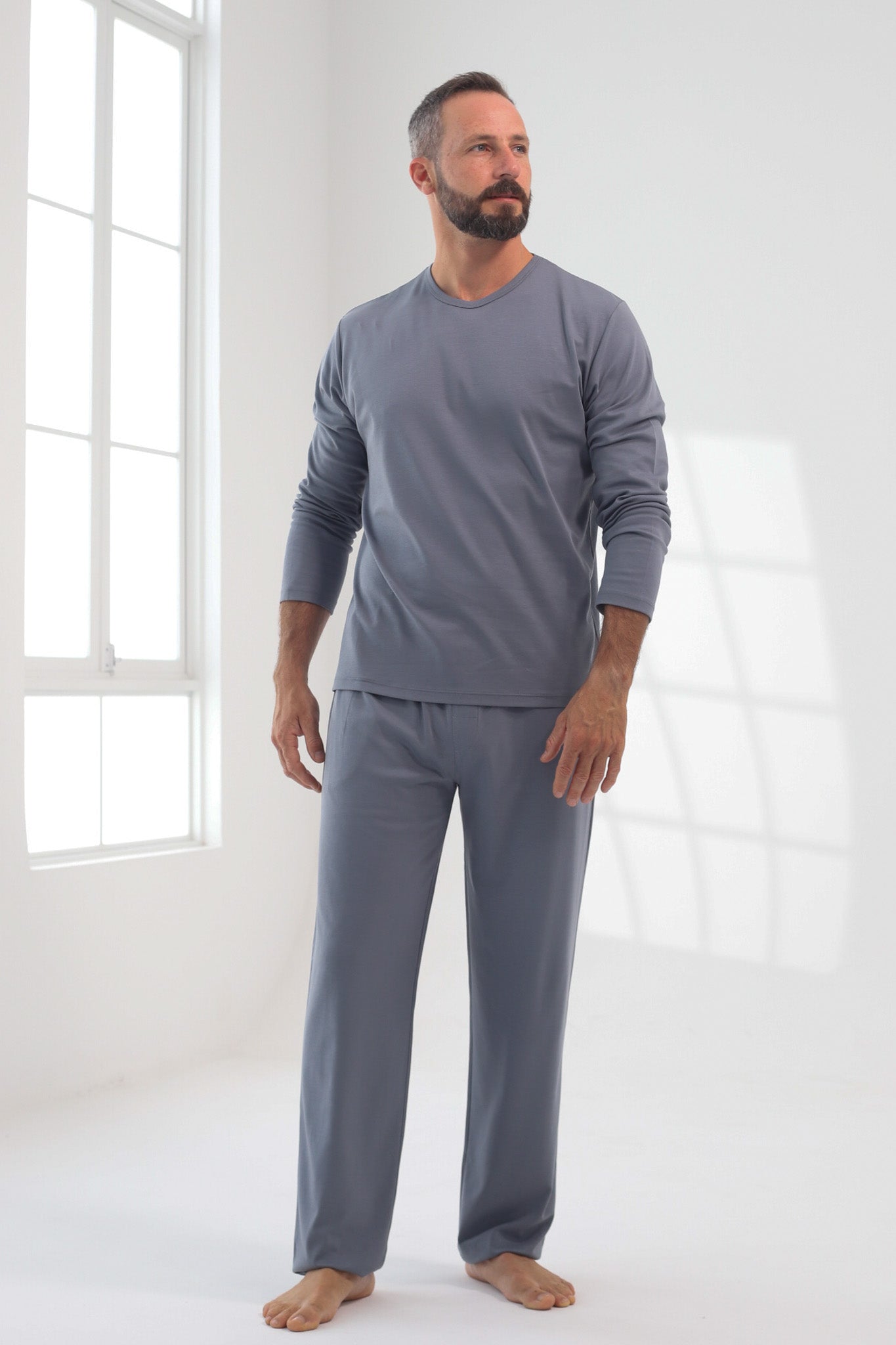 Pantalón Piero 100% algodón Premium -  Sólido Gris
