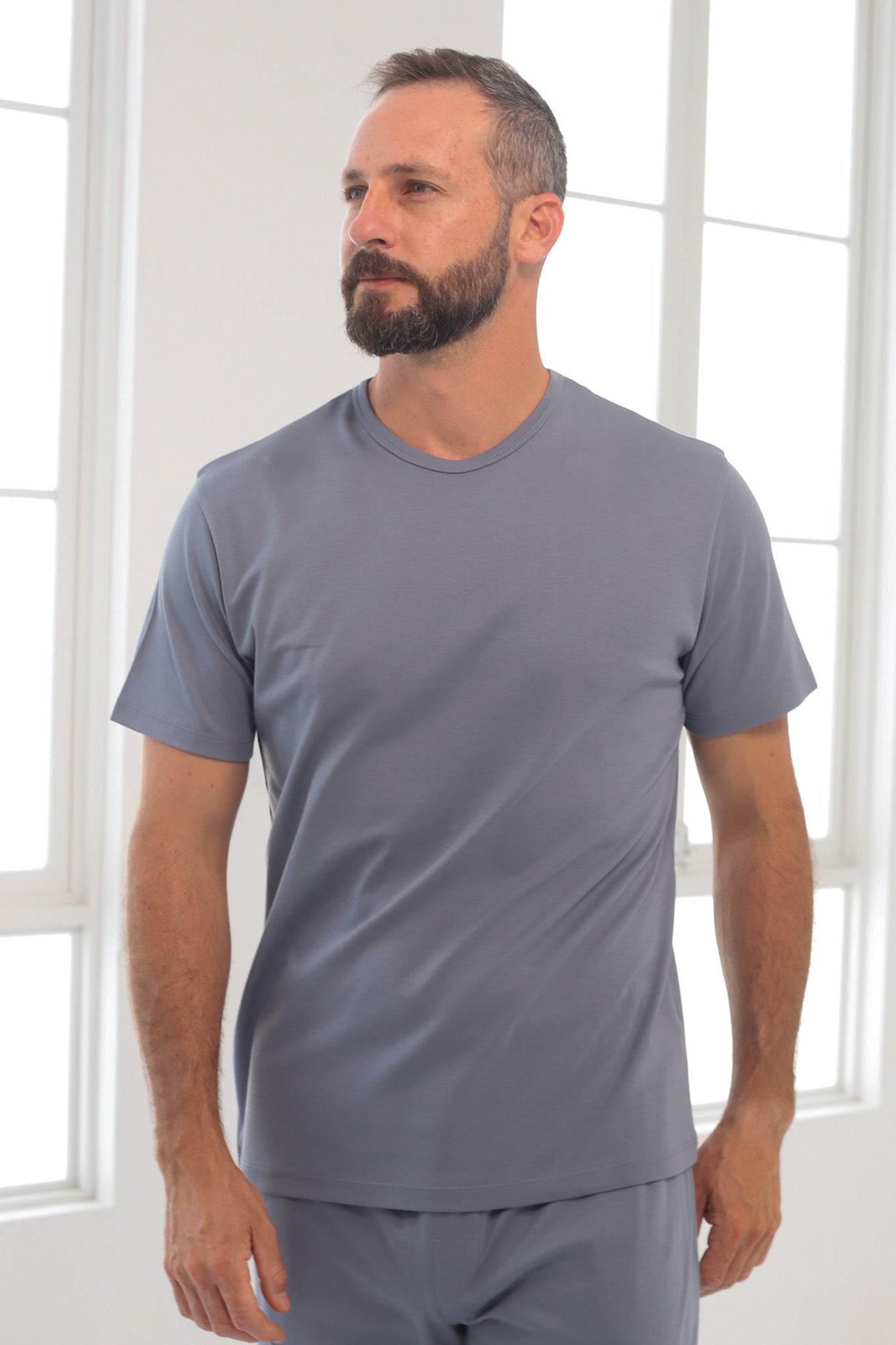 Polo Piero manga corta gris 100% algodón pima premium