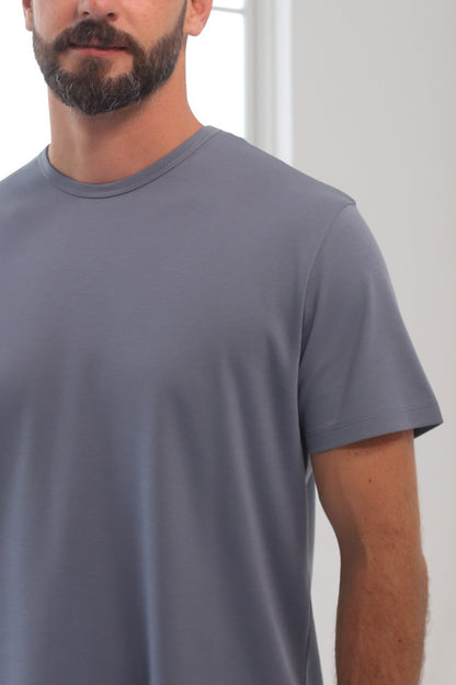 Polo Piero manga corta gris 100% algodón pima premium