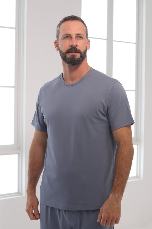 Polo Piero manga corta gris 100% algodón pima premium