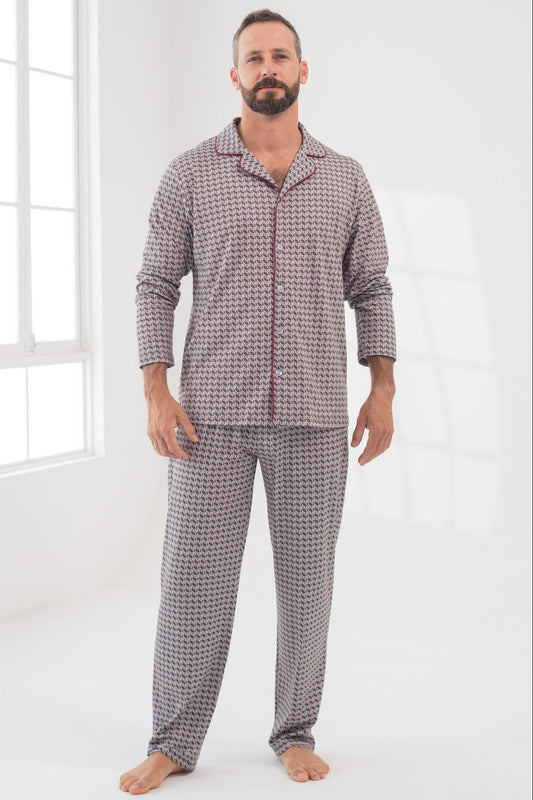 Pijama Doménico Pantalón 100% algodón Premium - Mosaico Grey