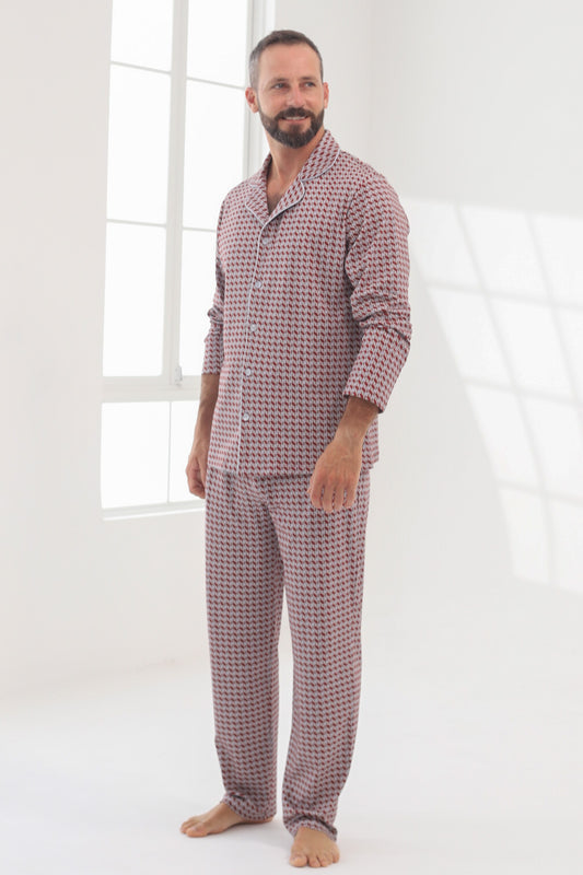 Pijama Doménico Pantalón 100% algodón Premium - Mosaico Red