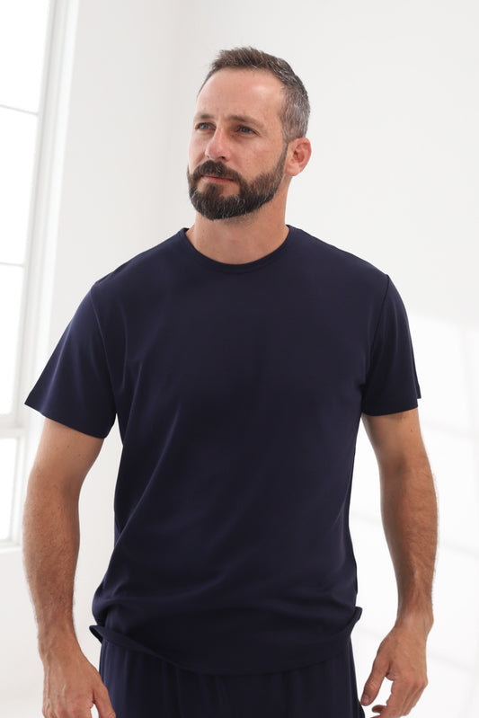 Polo Piero manga corta azul 100% algodón pima premium