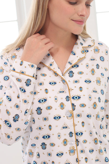 Pijama Monalisa 100% algodón Premium - Nazar Gold Collection