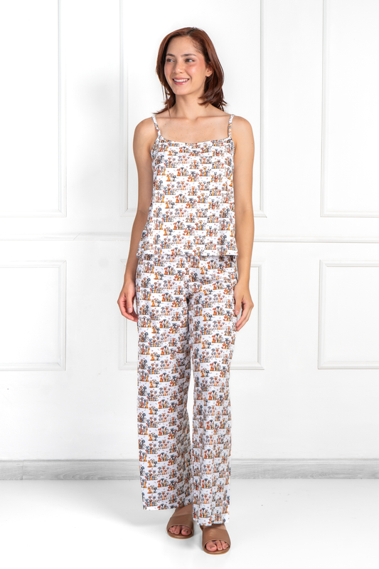 Pijama María Pantalón 100% algodón Premium - Happy Dogs Collection