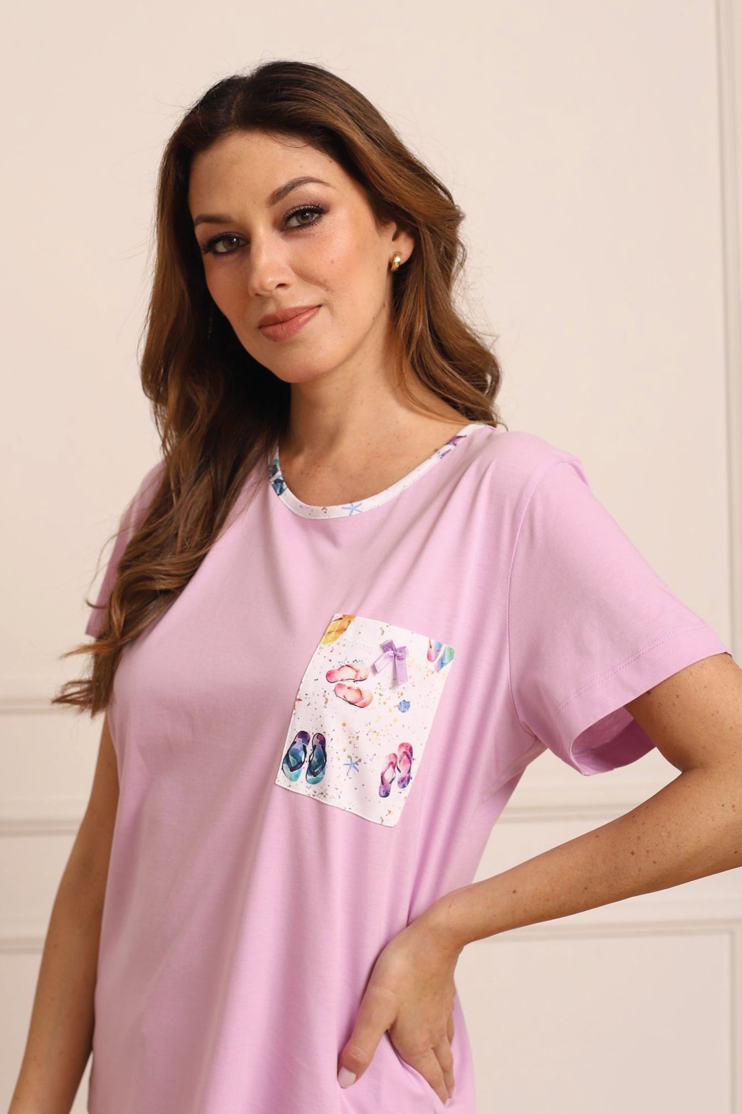 Pijama Mariana Short 100% algodón Premium - The Beach Lila Collection