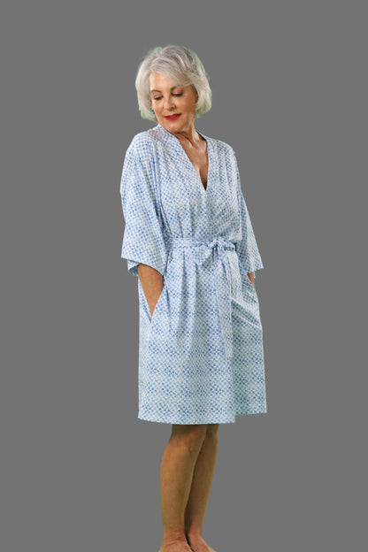 100% Premium Cotton Kimono - Azulejos Collection