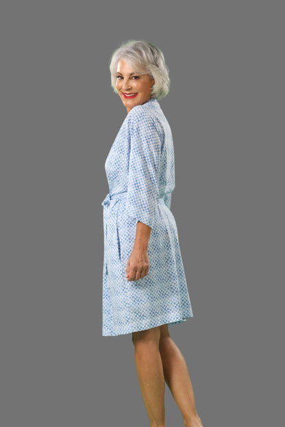 100% Premium Cotton Kimono - Azulejos Collection