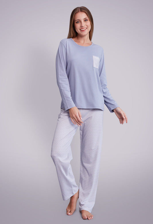 Pijama Mariana Pantalón 100% algodón Premium - Moon Gris Collection