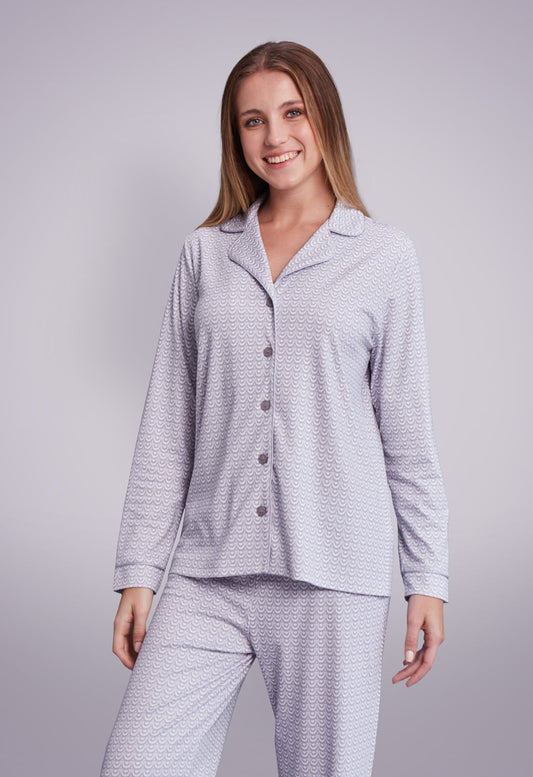 Pijama Monalisa Pantalón 100% algodón Premium - Moon Gris Collection