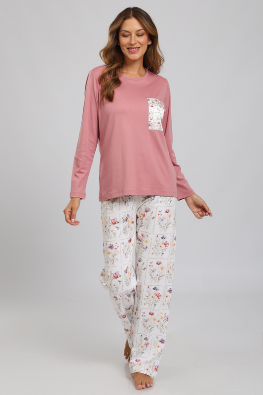 Pijama Mariana Pantalón 100% algodón Premium - Elige Ser Feliz Collection