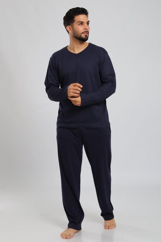 Pijama Vicente Pantalón 100% algodón Premium - Sólido Azul