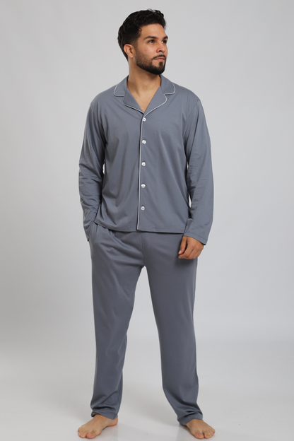 Pijama Doménico Pantalón 100% algodón Premium - Sólido Gris