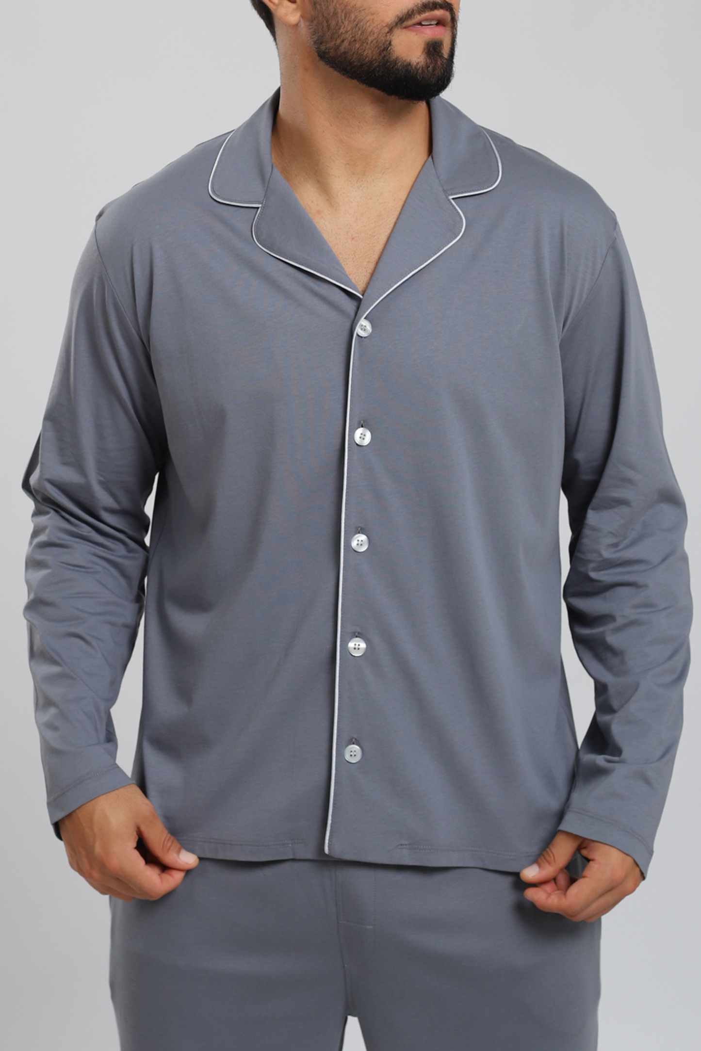 Pijama Doménico Pantalón 100% algodón Premium - Sólido Gris