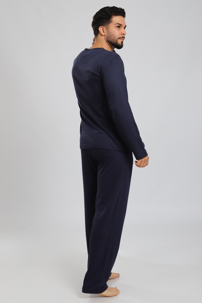 Pijama Vicente Pantalón 100% algodón Premium - Sólido Azul