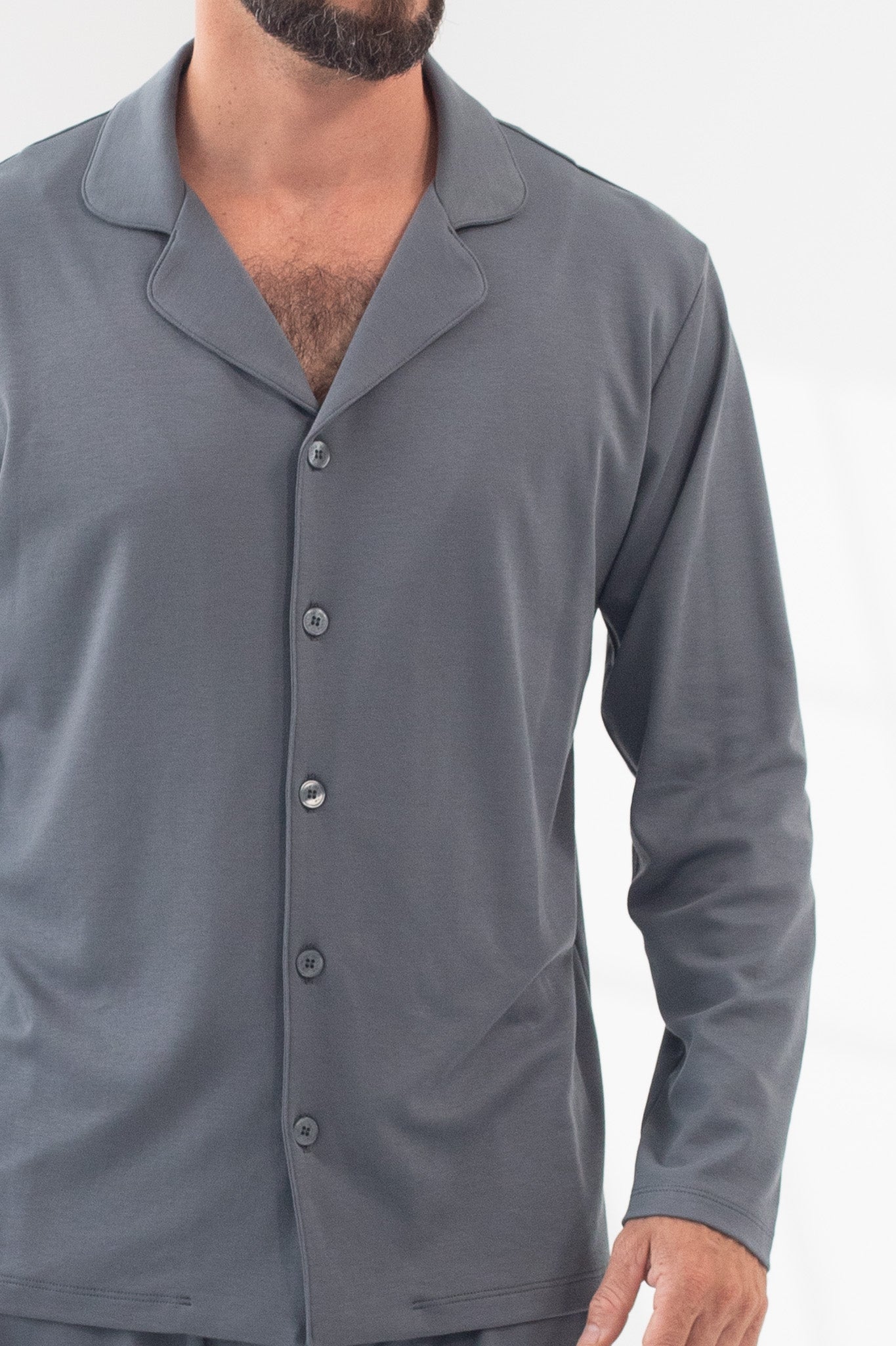 Pijama Doménico Pantalón 100% algodón Premium - Sólido Gris Verdoso