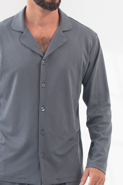 Pijama Doménico Pantalón 100% algodón Premium - Sólido Gris Verdoso