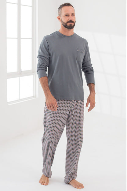 Pijama Piero Pantalón 100% algodón Premium - Mosaico Grey