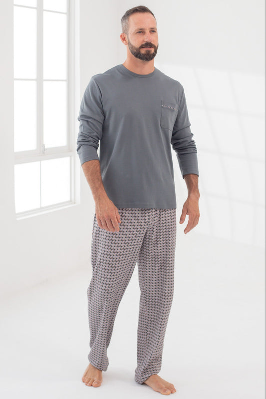 Pijama Piero Pantalón 100% algodón Premium - Mosaico Grey
