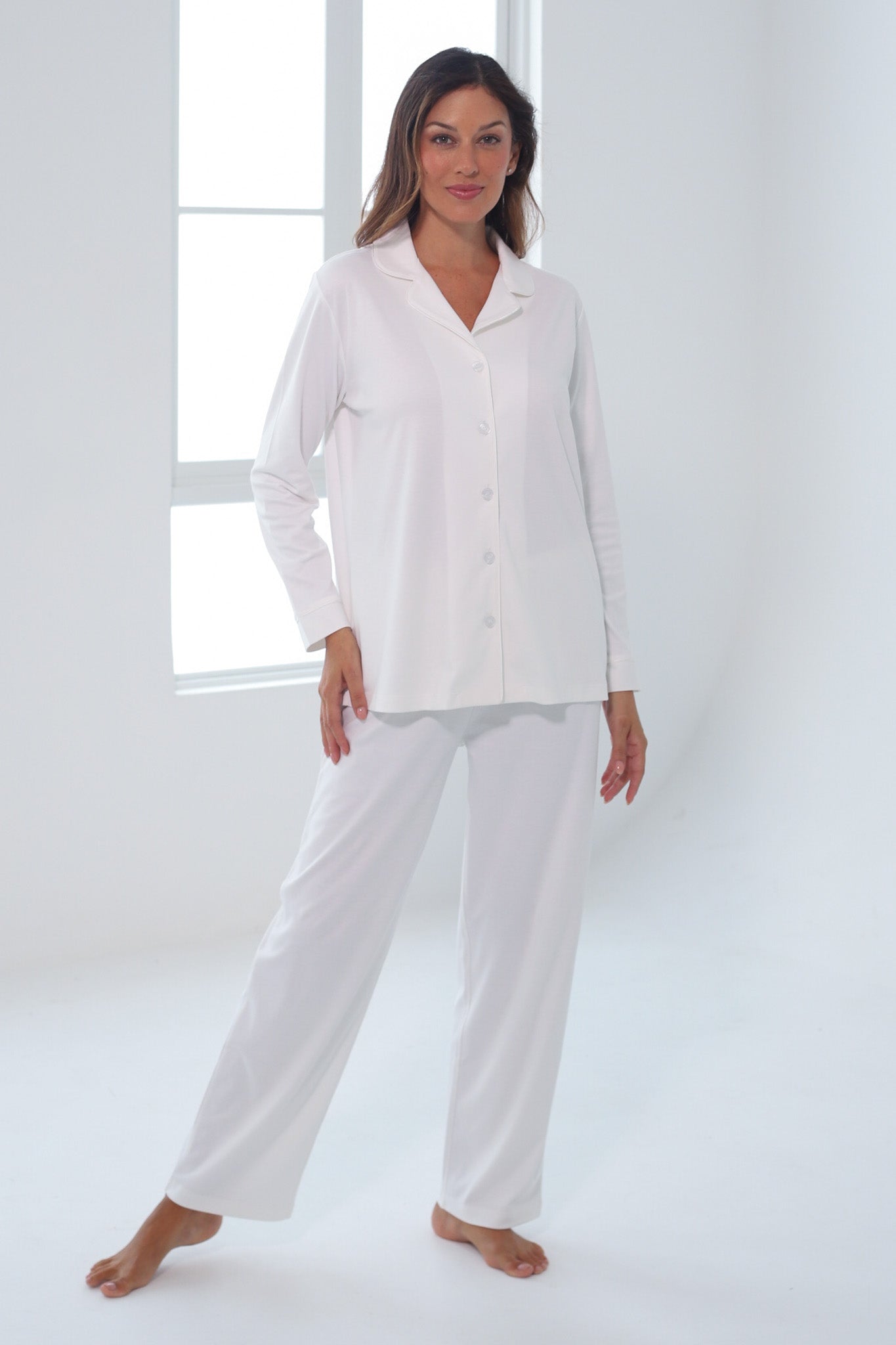 Pijama Monalisa Pantalón 100% algodón Premium - Sólido  Perla
