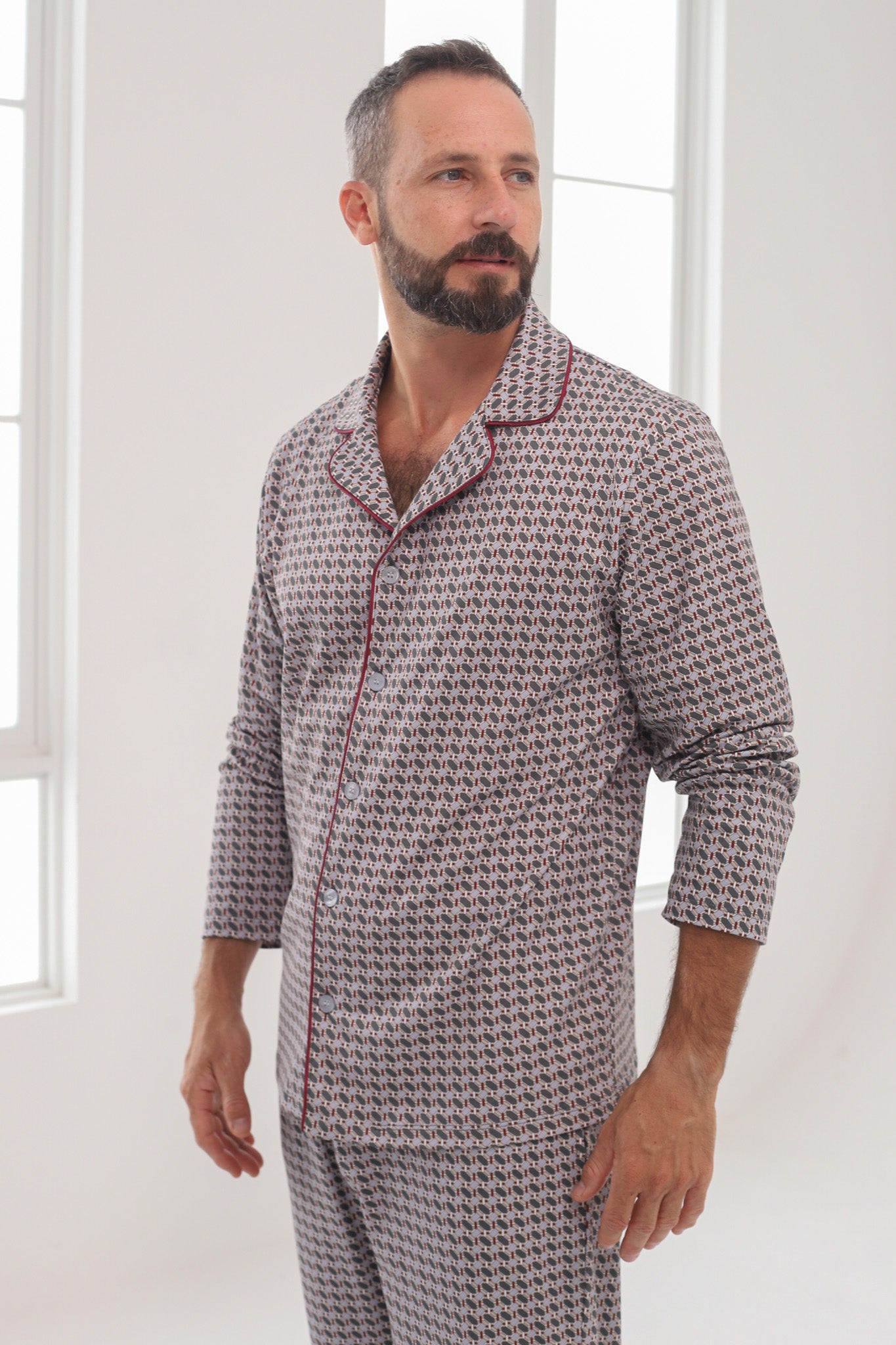 Pijama Doménico Pantalón 100% algodón Premium - Mosaico Grey