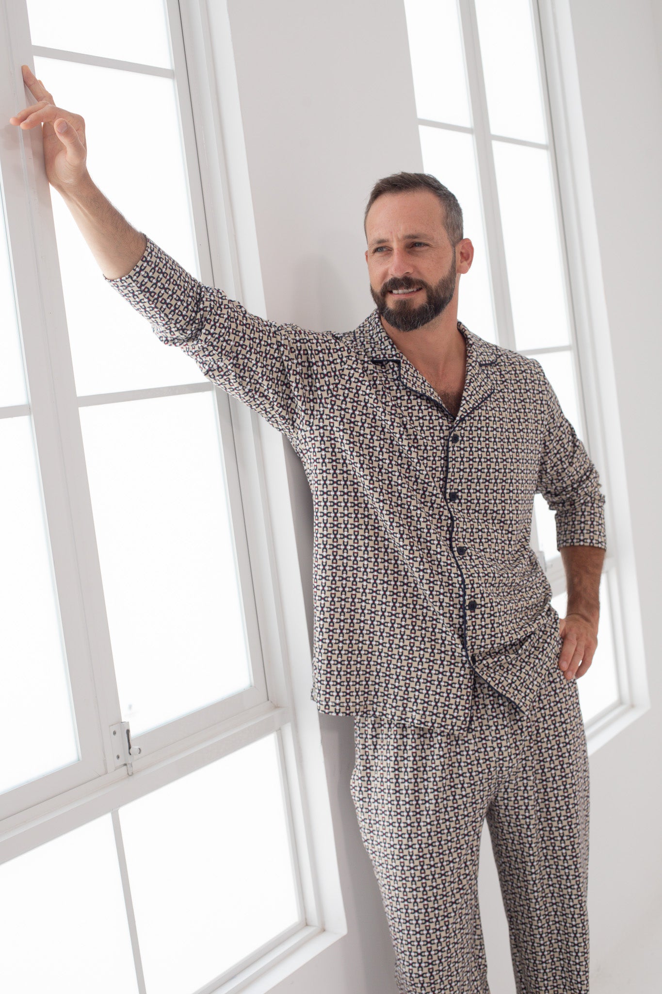 Pijama Doménico Pantalón 100% algodón Premium - Guccio Collection