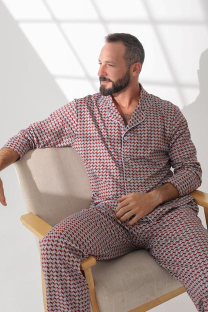 Pijama Doménico Pantalón 100% algodón Premium - Mosaico Red