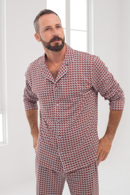 Pijama Doménico Pantalón 100% algodón Premium - Mosaico Red