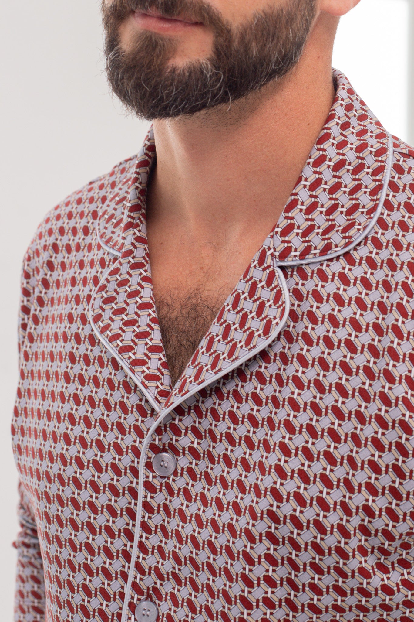 Pijama Doménico Pantalón 100% algodón Premium - Mosaico Red