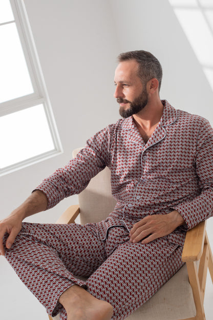 Pijama Doménico Pantalón 100% algodón Premium - Mosaico Red