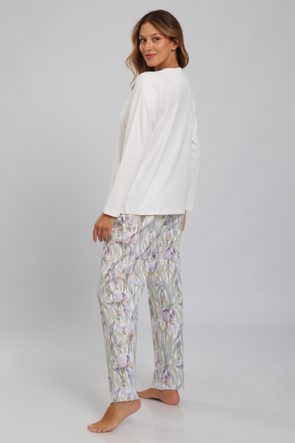 Pijama Mariana Pantalón 100% algodón Premium - Lirios Collection